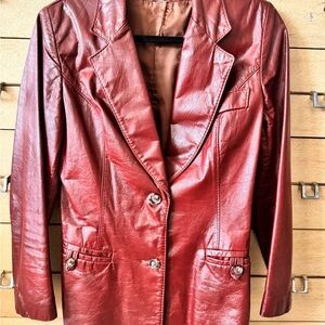 Women's Red Leather Jacket